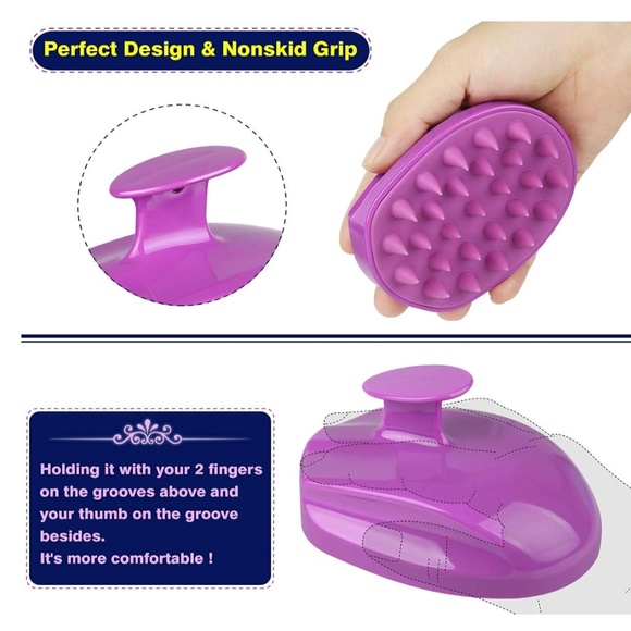 NEW 3 in 1 Facial Cleansing Brush, Wet and Dry Shampoo Brush Scalp Massage Brush - Picture 3 of 6
